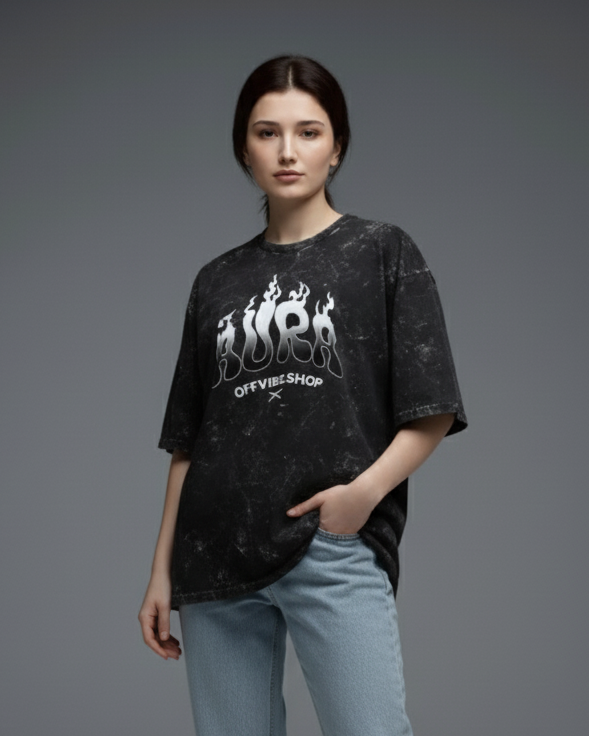 Aura: Acidwash Oversized Unisex Tshirt